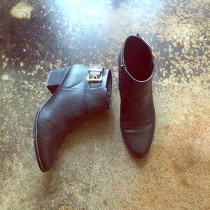 Aldo black leather ankle boots